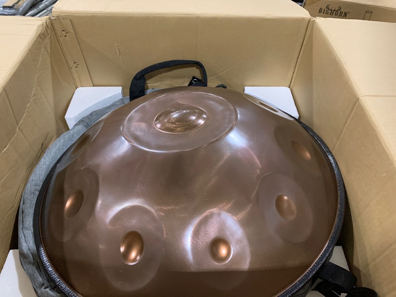 Photo 1 of Handpan Steel Drum Instrument 440Hz 10 Notes in D Minor 22inches Handmade, Percussion Instrument