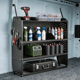 Photo 1 of StellarStar Van Shelving Steel Storage System for Low/Mid/High Roof Ford Transit, Promaster, Chevy Express/GMC Savana, NV, Sprinter and Metris, Heavy-Duty Cargo Van Shelving, 42" W x 46" H x 13" D