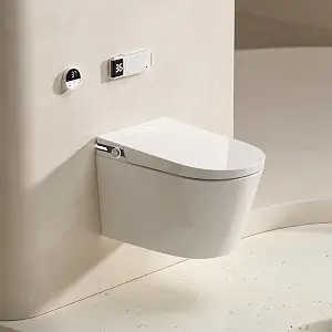 Photo 1 of MEJE Smart Wall Hung Toilet Combo, Built-in Water Tank, Built-in Bidet, Heated Seat,Warm Water,Dryer,Auto Open/Close Lid, Auto Flush, Foam Shield (Include In-Wall Frame Carrier)