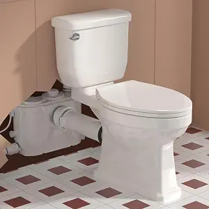 Photo 1 of PROMAX Macerating Toilet with Macerator Pump for Basement Upflush System | Copper wire motor for quite operation, superior conductivity, lower heat generation, and extended service life.