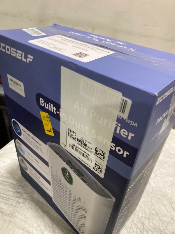 Photo 1 of ECOSELF Smart Air Purifier for Home Large Rooms, with WiFi Control, Covers Up to 2400 Ft², Smart Mode, AQI Display, 22dB Sleep Mode & Aromatherapy, HAP603WF, White