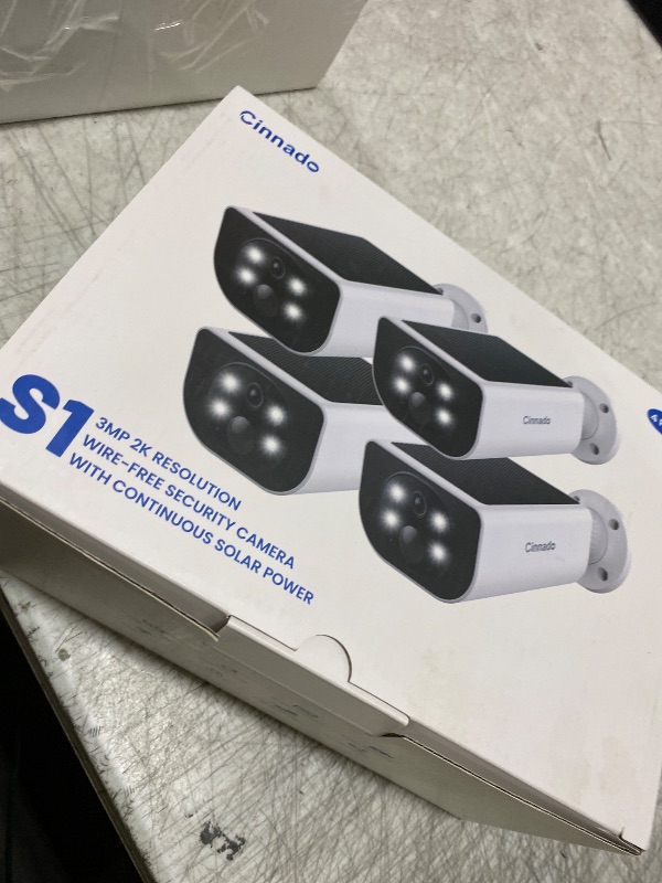 Photo 1 of Cinnado Security Cameras Wireless Outdoor - Home Security Cameras Solar & Battery Powered with 2K Color Night Vision, 2-Way Talk & Spotlight, Continuous Power, 2.4 GHz Wi-Fi, Easy Set Up, S1 4 Pack