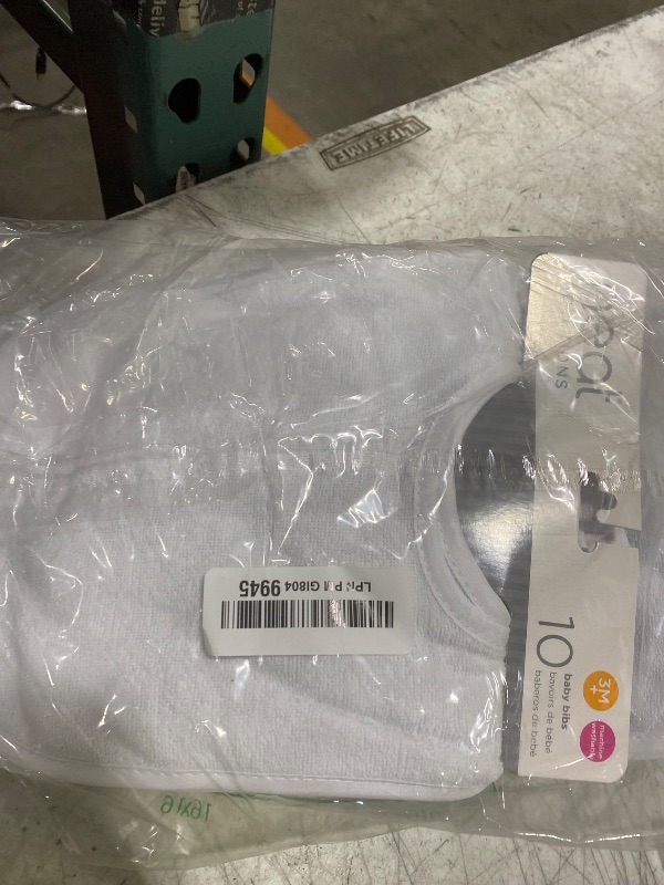 Photo 1 of Neat Solutions 2-Ply Knit Terry Solid Color Feeder Bibs in White - 20 Pack