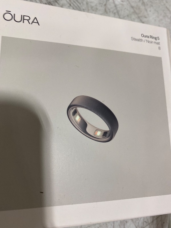 Photo 1 of Oura Ring 5 - Stealth - Size 8 - World’s Smallest Smart Ring - Sleep, Activity, Women’s Health, AI Advisor, 1 Week of Battery Life, Size Before You Buy, Android & iOS Compatible