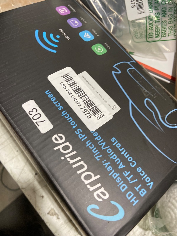 Photo 1 of Carpuride W703 Wireless CarPlay for Apple CarPlay & Android Auto, 7" IPS Portable Car Audio Receivers with 4K Front and 1080P Backup Cam, Loop Recording/Mirror Link/Light & G-Sensor/Siri/Navigation/FM