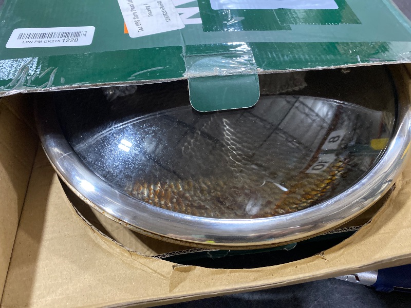 Photo 1 of Pexucalm Titanium Frying Pan with Lid, 12" Uncoated Hammered Skillet for Cooking, PFAS/PFOA/PTFE Free Nonstick Cookware, Scratch Resistant, for Induction & Gas, Oven, Dishwasher Safe