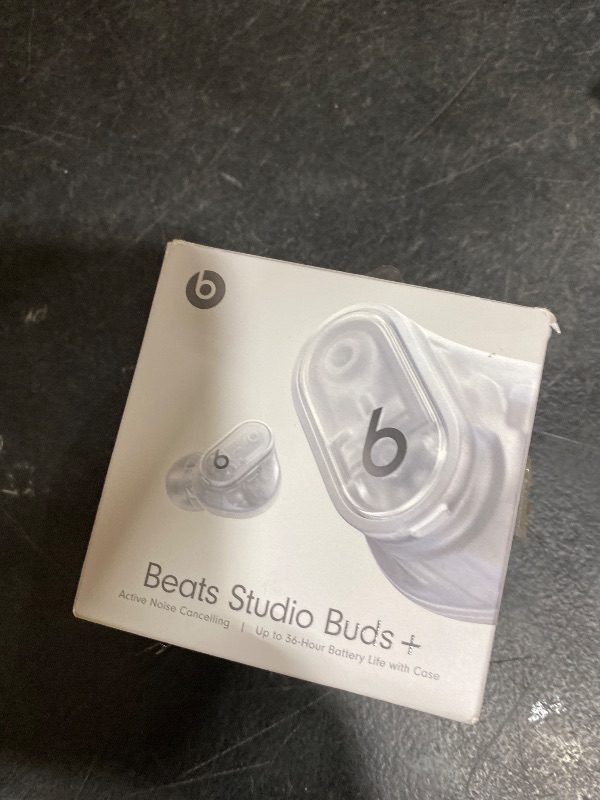 Photo 1 of Beats Studio Buds + | True Wireless Noise Cancelling Earbuds, Enhanced Apple & Android Compatibility, Built-in Microphone, Sweat Resistant Bluetooth Headphones, Spatial Audio - Transparent