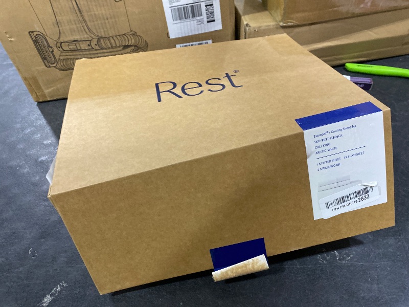 Photo 1 of REST® Evercool®+ Cooling Sheet Set, Cali King, Arctic White, Breathable Bed Sheets for Hot Sleeper and Night Sweats, with Pillowcases, with Ionic+ Self-Cleaning Silver Yarn for Sensitive Skin, 4PCS