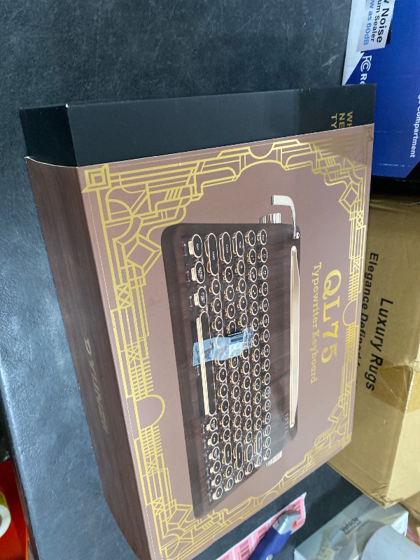 Photo 1 of YUNZII QL75 Wireless Typewriter Hot Swap Retro Mechanical Keyboard,Punk Round Keycaps,RGB Backlit QMK/VIA Programmable, Multi-Device Keyboard with 2.4GHz/Type-C/BT5.0 (Wood, Onyx Switch)