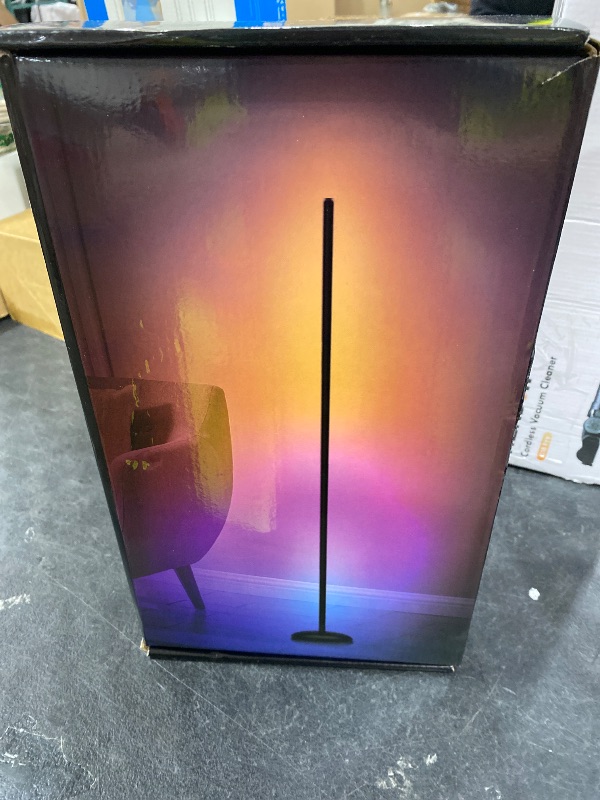 Photo 1 of Vexinat LED Corner Floor Lamp, RGB LED Corner Lamp with App & Remote, Smart Floor Lamp with 16 Million Colors, Music Sync, Scene Modes, Color Changing Standing Lamps for Living Room, Bedroom