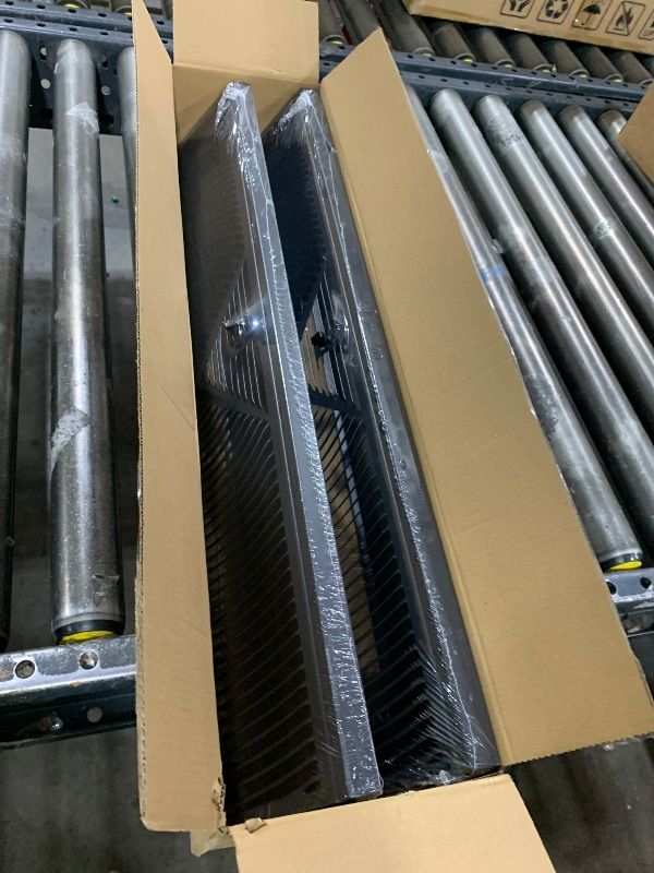 Photo 1 of 2 Pcs Baseboard Register Vent 24 Inch Duct Opening Size Baseboard Vent Covers Diffuser Adjustable Corner Return Air Grille for Home Floor Wall Air Flow Control (2, Black, 24 Inch)