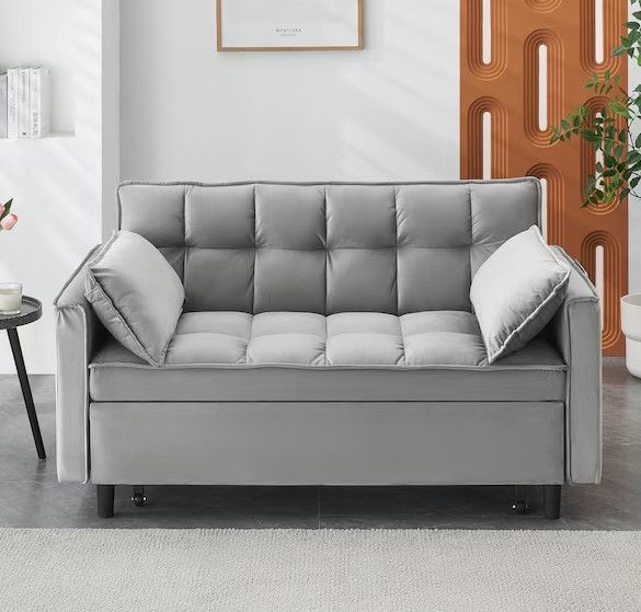 Photo 1 of LOVMOR Modern Velvet Loveseat Futon Sofa Couch Pullout Bed Small Love Seat Lounge Sofa