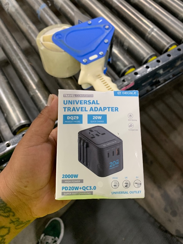 Photo 1 of decqle Universal Travel Adapter, 2 USB-C ? 1 USB-A, Cover 200+ Countries