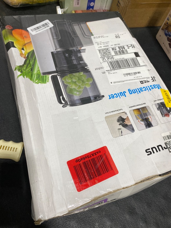Photo 1 of EanOruus Cold Press Juicer, 5.8" Wide Feed Chute Juice Extractor Machine,Slow Masticating Juicer for Whole Vegetables & Fruits, Easy to Clean, Yellow