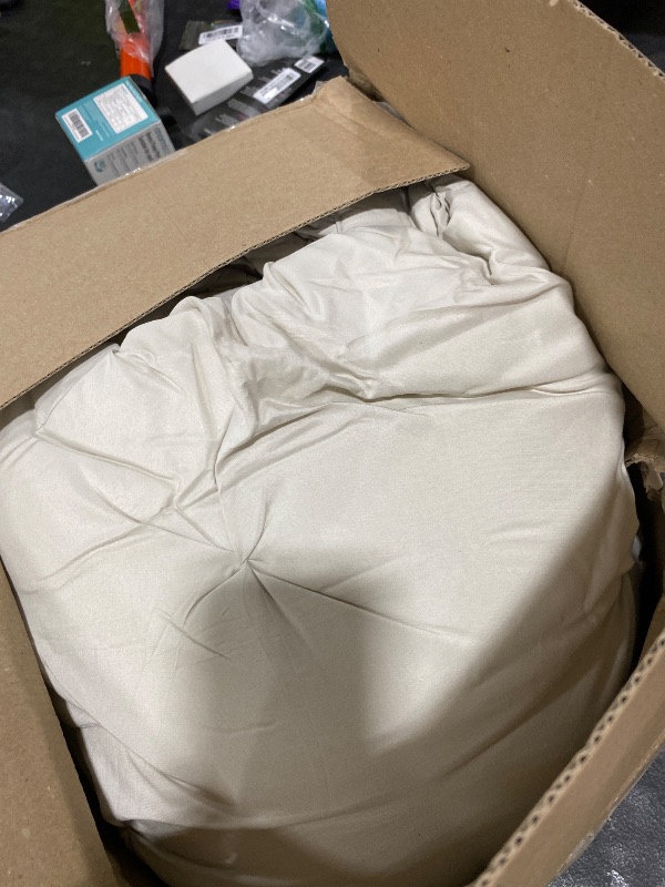 Photo 1 of CozyLux Twin XL Comforter Set Beige, 5 Pieces Twin Extra Long Pintuck Bed in A Bag for College Dorm, All Season Bed Set Gift, Pinch Pleat Bedding Set with Comforter, Sheets, Pillowcase & Sham