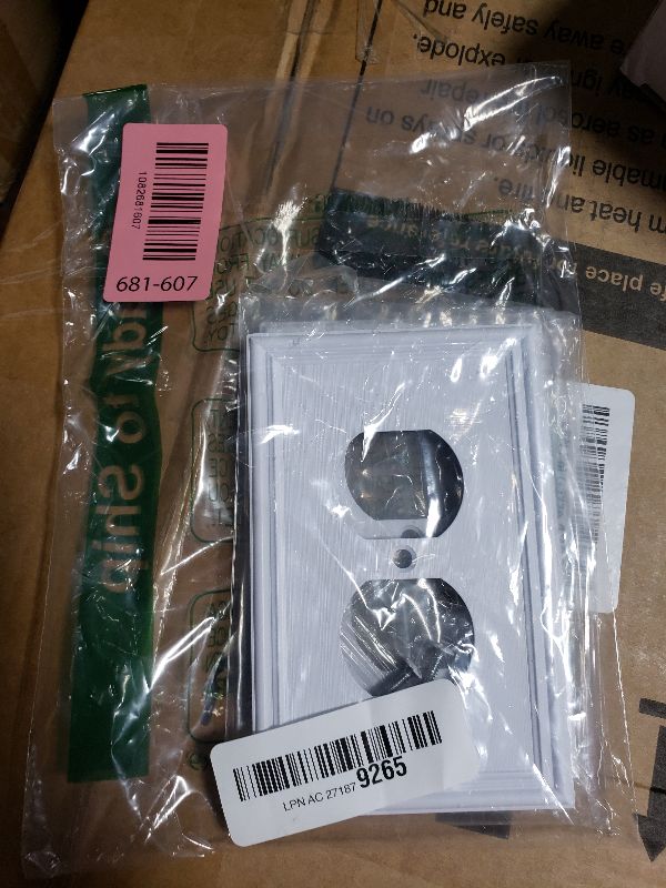 Photo 1 of 2-Pack Zinc Alloy Single Duplex Outlet Cover Plate, Solid Receptacle Cover