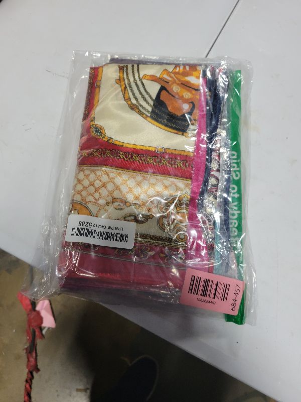 View 2 of 10PCS Silk Feeling Satin HeadScarf Neck Hair Small Square Scarf Color Random 19.7 * 19.7 inches)