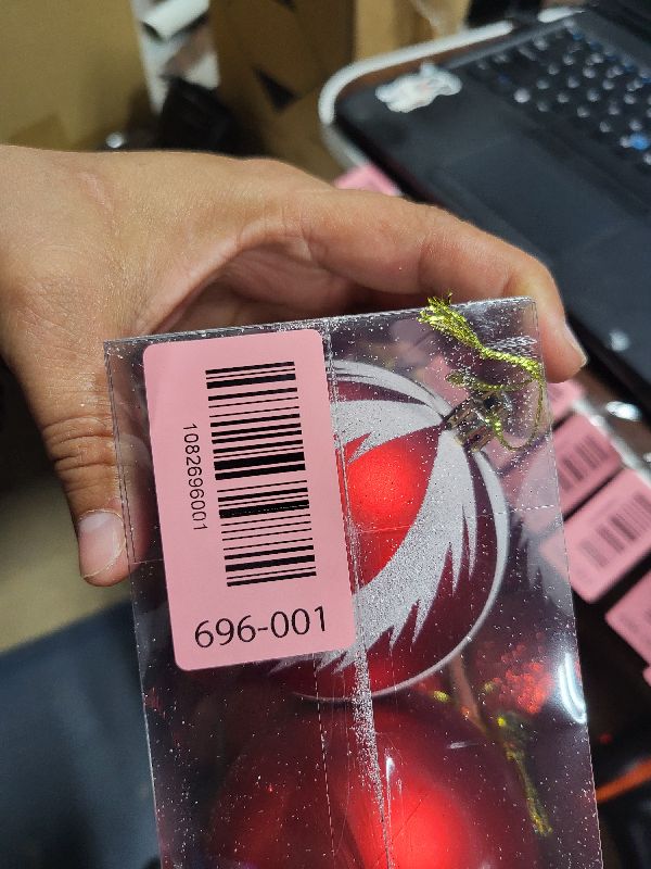 Photo 1 of ?Christmas Red Holiday Time Shatterproof Tree Ornaments Frosted Glitter & Shiny