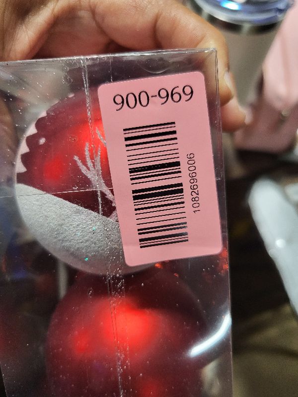 Photo 1 of ?Christmas Red Holiday Time Shatterproof Tree Ornaments Frosted Glitter & Shiny