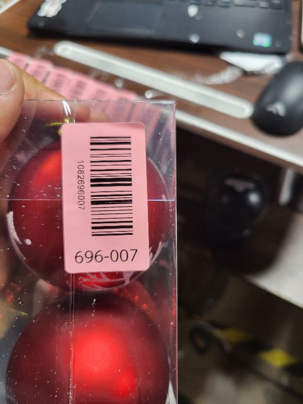 Photo 1 of ?Christmas Red Holiday Time Shatterproof Tree Ornaments Frosted Glitter & Shiny