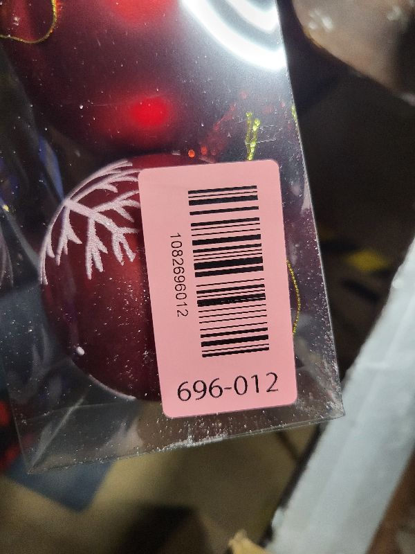 Photo 1 of ?Christmas Red Holiday Time Shatterproof Tree Ornaments Frosted Glitter & Shiny