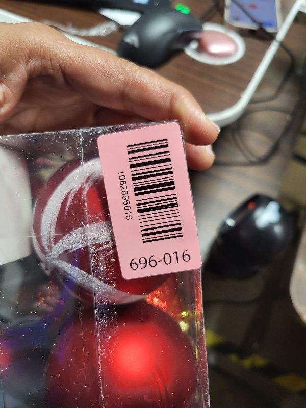 Photo 1 of ?Christmas Red Holiday Time Shatterproof Tree Ornaments Frosted Glitter & Shiny