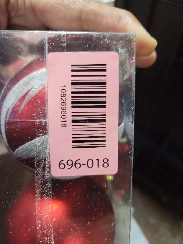 Photo 1 of ?Christmas Red Holiday Time Shatterproof Tree Ornaments Frosted Glitter & Shiny