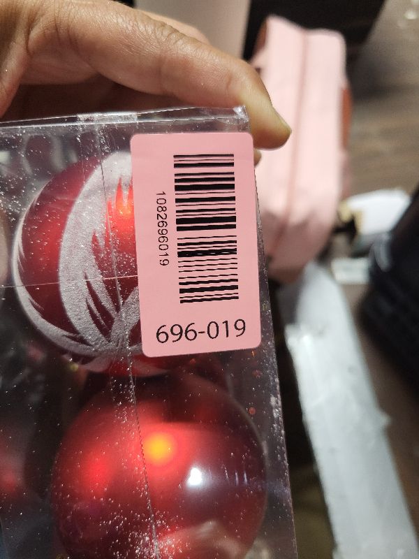 Photo 1 of ?Christmas Red Holiday Time Shatterproof Tree Ornaments Frosted Glitter & Shiny
