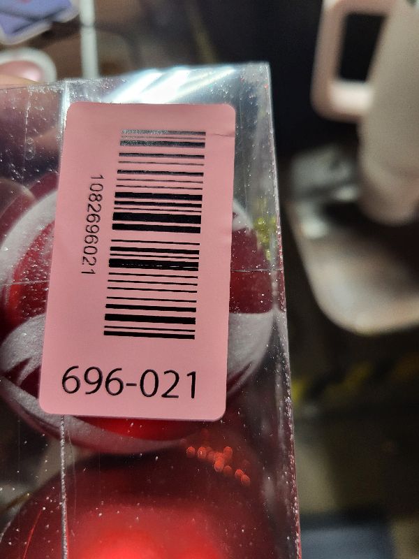 Photo 1 of ?Christmas Red Holiday Time Shatterproof Tree Ornaments Frosted Glitter & Shiny