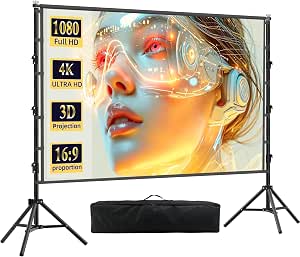 Photo 1 of 120 Inch Outdoor Projector Screen with Stand,Rear Front Projection Screen