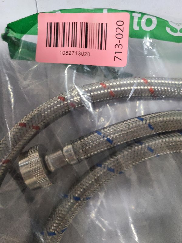 Photo 1 of  ALEASHA 36'' Kitchen Faucet Hose Stainless Steel Braided cUPC Sink Supply Line with G1/2" FIP x 3/8" Compression Faucet Water Supply Line Connector 2 PCS 