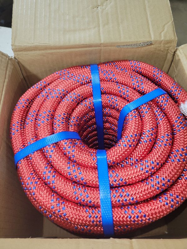 Photo 1 of 100Ft 3/4 Inch Heavy Duty Climbing Rope,Arborist Rope for Tree Pulling (Red)