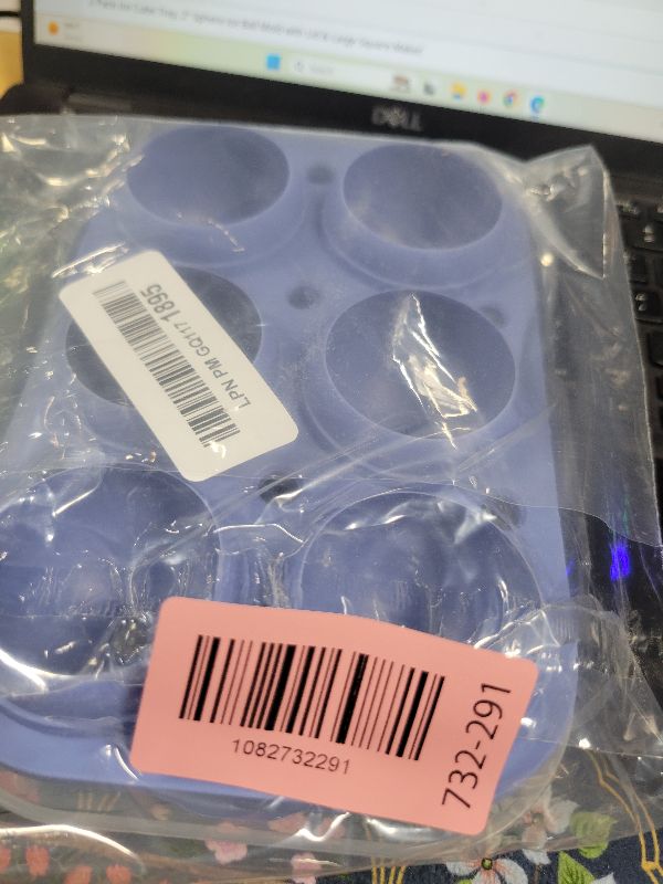 Photo 1 of 2 Pack Ice Cube Tray, 2" Sphere Ice Ball Mold with Lid & Large Square Maker