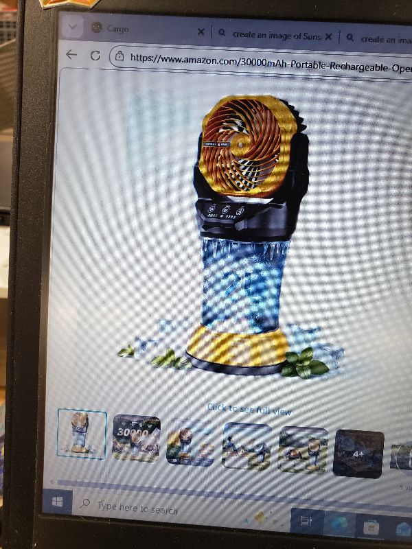 Photo 1 of 30000mAh Portable Misting Fan, Rechargeable Battery Operated Outdoor Misting Fan with 2L Bucket, 4 Speeds Spray Personal Cooling Fan with RGB Light 120° Auto Oscillating for Patio Camping Beach Garage