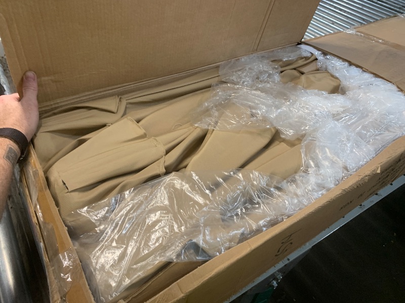 Photo 1 of ***DAMAGED - SEE NOTES/PICTURES*** ABCCANOPY 15FT Solar LED Double-Sided Umbrella with Base, Khaki