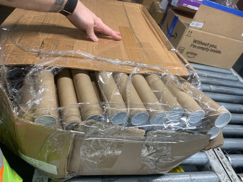 Photo 1 of ***STOCK PHOTO FOR REFERENCE ONLY*** BOX USA Mailing Tubes with Caps, 1.5" x 30", 50-Pack