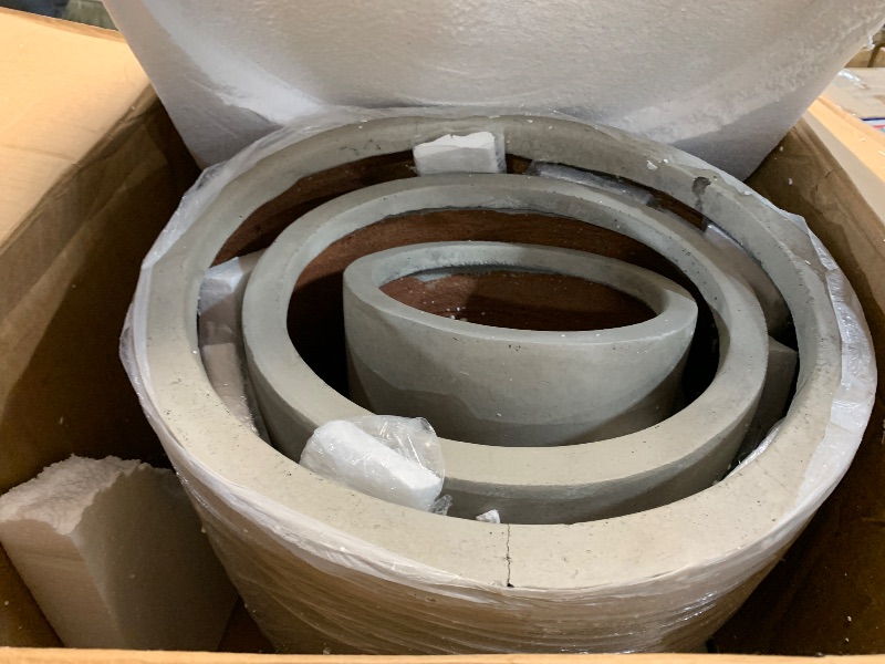Photo 1 of ***DAMAGED - SEE NOTES/PICTURES*** Kante Set of 3 Weathered Concrete Bowl Round Planters for Modern Home