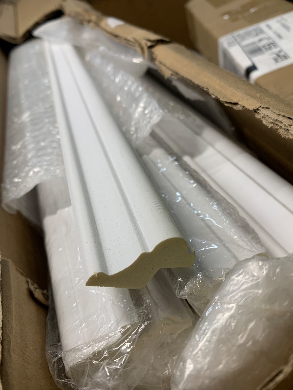 Photo 1 of ***STOCK PHOTO FOR REFERENCE ONLY*** - Americraft Chair Rail Moulding, 1"D x 3 1/2"W x 96"L, Primed Finger-Joint Pine