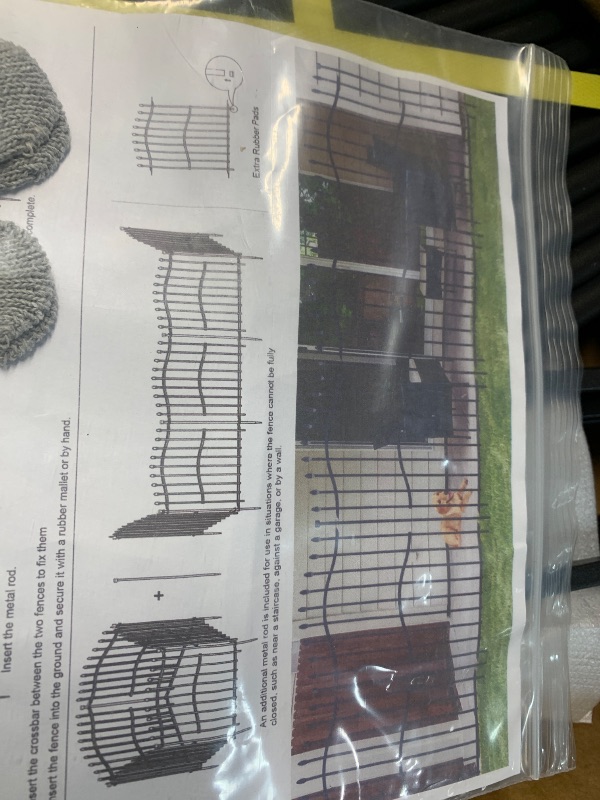 Photo 1 of ***STOCK PHOTO FOR REFERENCE ONLY*** JUNYAO No Dig Decorative Garden Fence Panels - 12 Pack Black