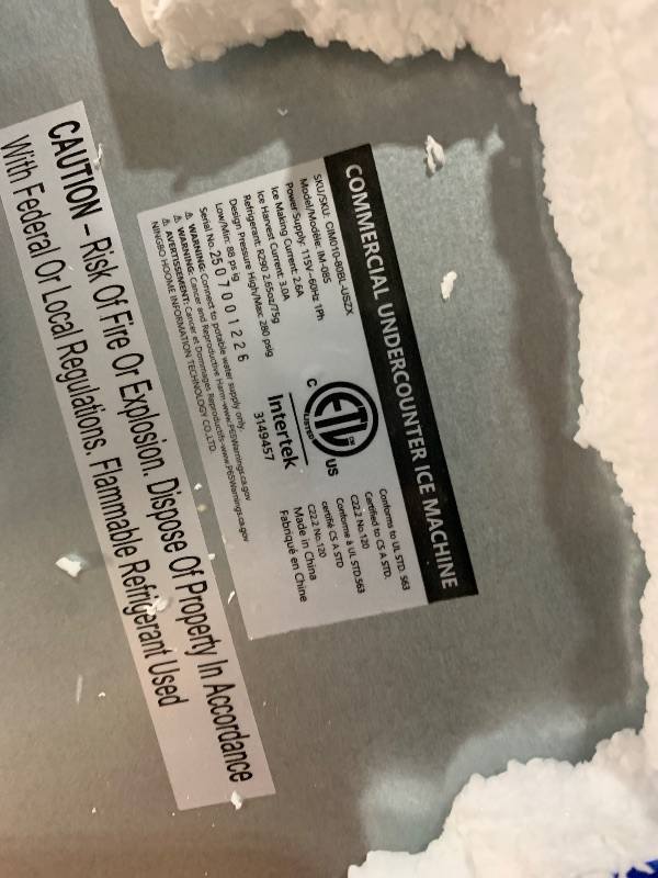 Photo 1 of *** HURT ONLY SHOWING ERROR CODE AFTER BEING ON***
ICEVIVAL Commercial Ice Maker - 80 Lb/Day, Under Counter