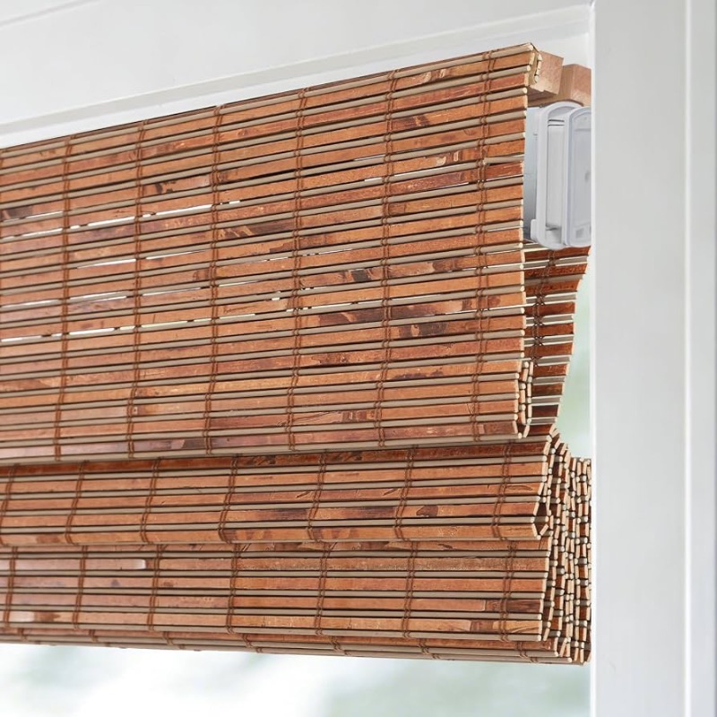 View 1 of ***DISPLAY PICTURE FOR REFERENCE ONLY****
No Drill Blinds Roman Shades, Custom Cordless Bamboo Blinds for Windows, Room Darkening Window Shades with 6 Inches Top Valance, Lined Bamboo Window Shades for Home, Color E-394