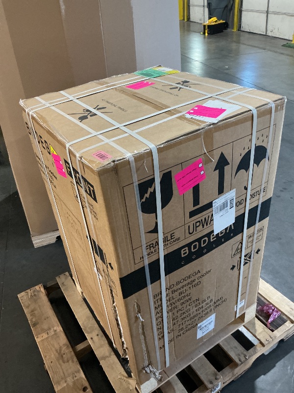 Photo 1 of **FACTORY SEALED, OPENED FOR INSPECTION ONLY**BODEGACOOLER Wine and Beverage Refrigerator, 24 Inch Under Counter Commercial Beverage Refrigerator, Large Capacity Back Bar Cooler With 2 Glass Doors,LED Lighting for Beer,Soda,Wine,4.1 Cu.Ft.,Black.