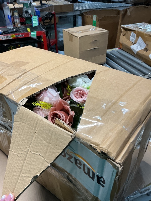 Photo 1 of ****ONLY THE FLOWERS , MISSING GOLD CENTER PIECES **Unittype Wedding Centerpieces for Table Crystal Flower Stand, Gold