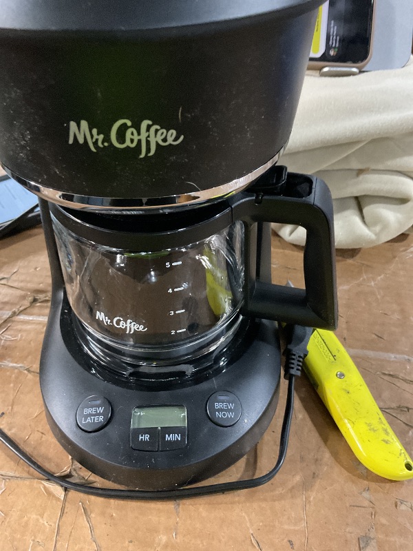 View 3 of ***STOCK IMAGE FOR REFERENCE***
Mr. Coffee Programmable Coffee Maker 5 Cups with Auto Pause Glass Carafe Compact Design Black