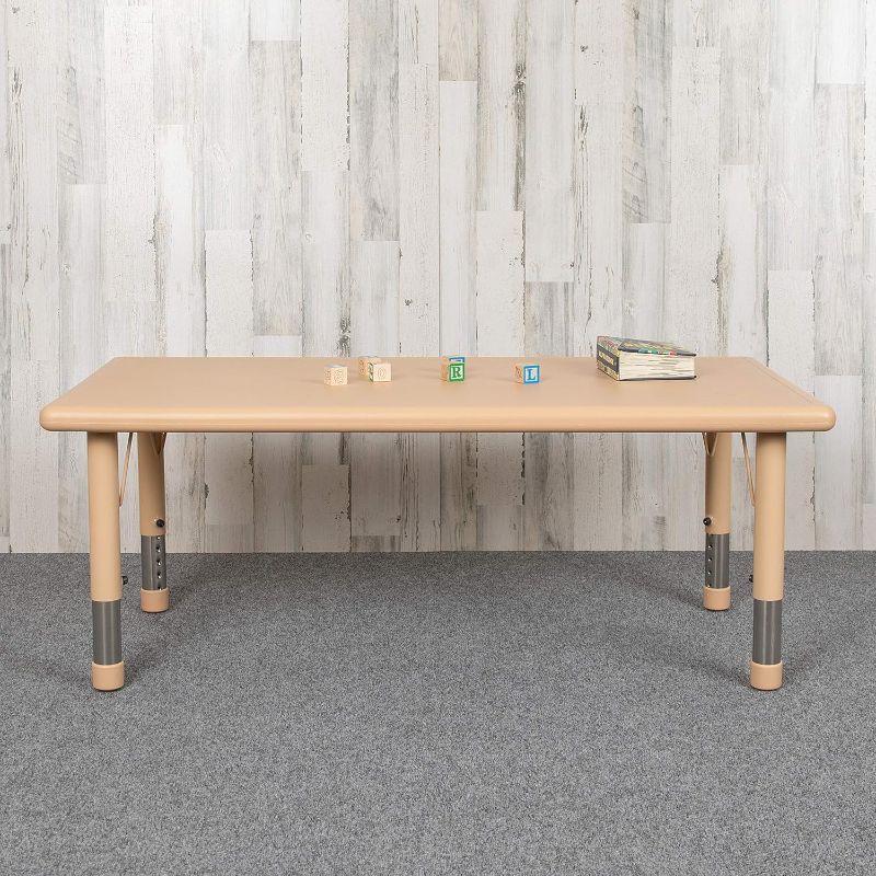 Photo 1 of 
Flash Furniture 48x24 in Plastic Rectangular Activity Table, Natural | Height Adjustable, Durable Construction, Commercial Use