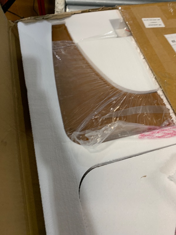 Photo 1 of ****FACTORY SEALED****
JCAJCA Coffee Table for Living Room Mid Century Modern Center Table with Glass Top and Wood, 32 Inch, Brown/Walnut