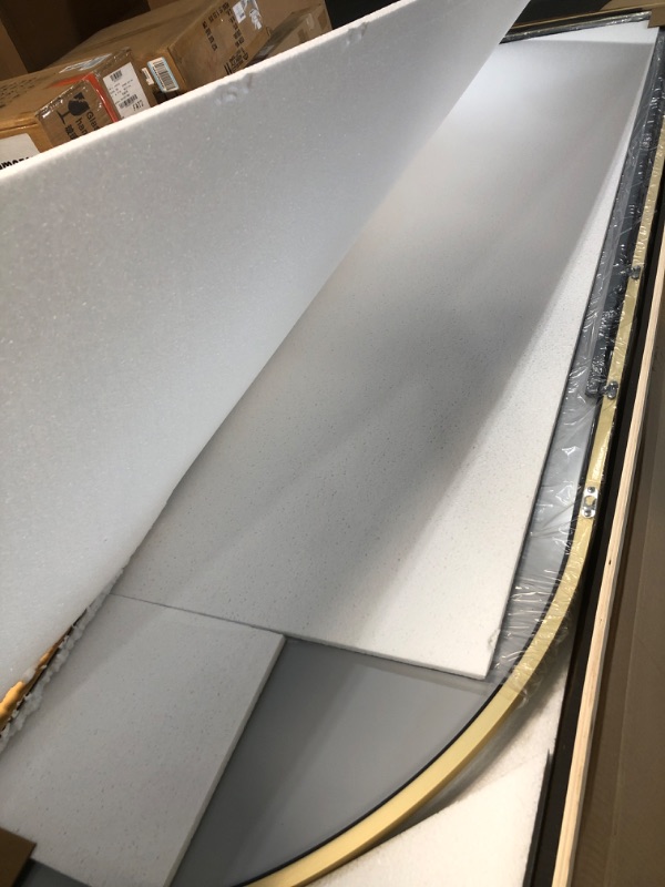 Photo 1 of ***TRUCK/TRAILER PICKUP ONLY*** WISSMIELS Oversized Full Length Mirror, 41"x81" Arched Floor Mirror Large Full Length with Stand, Room Decor Big Full Body Mirror with HD Tempered Glass Aluminum Frame for Bedroom Living Room, Gold