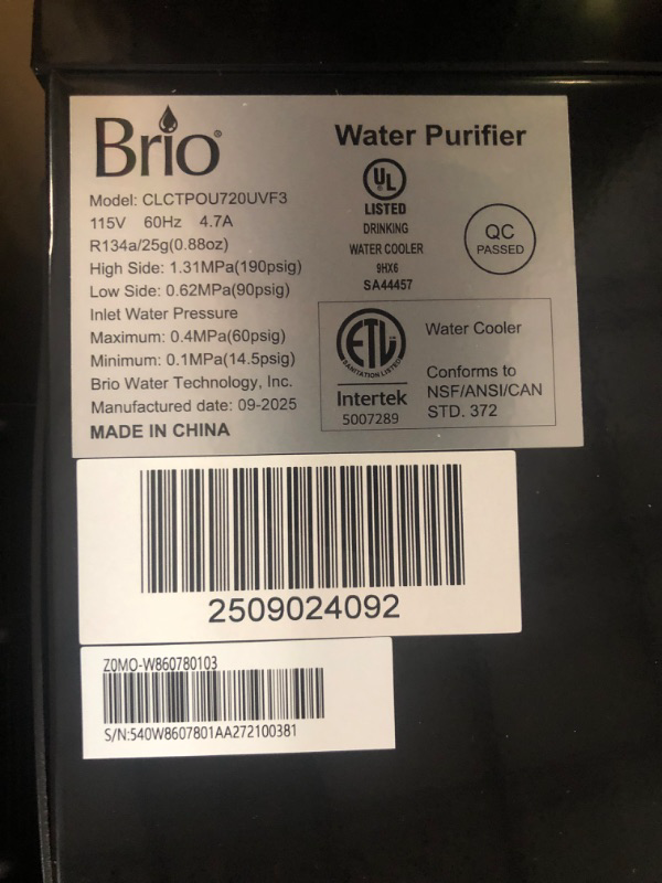 View 5 of **FACTORY SEALED OPENED FOR INSPECTION** Brio Moderna Bottleless Countertop Water Cooler Dispenser