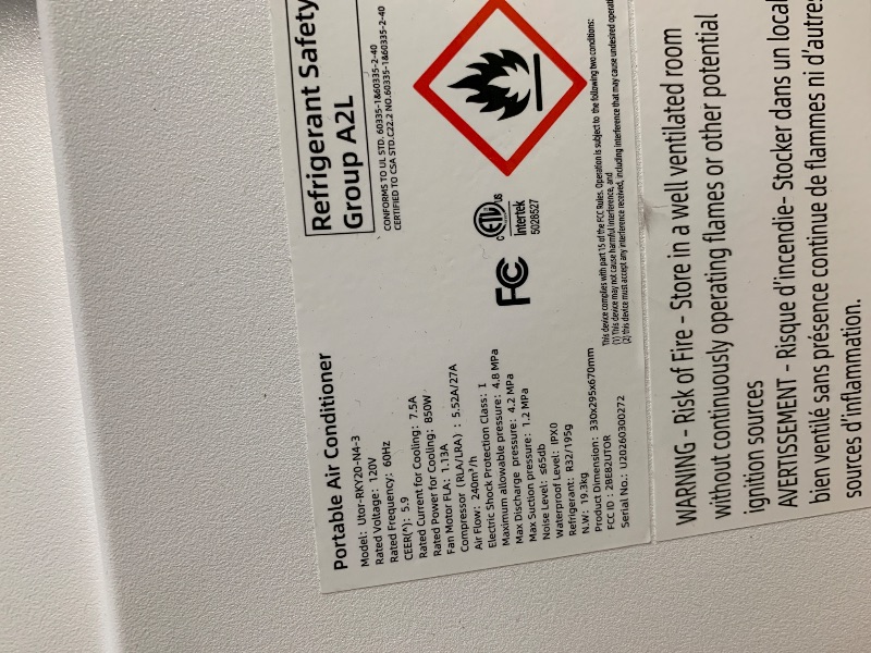 Photo 1 of **COMPRESSOR DOESNT WORK** QZMDSM 16000 BTU Portable Air Conditioner with WiFi