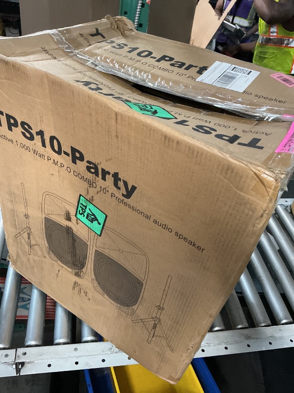 Photo 1 of *** STOCK PHOTO FOR REFERENCE ONLY ***GOFLAME 1600W 2-Way Powered Speakers, Portable PA Speaker System with 2 Speaker Stands and Microphone, Professional DJ Speakers with Bluetooth, USB/SD Card Input, FM Radio, Remote